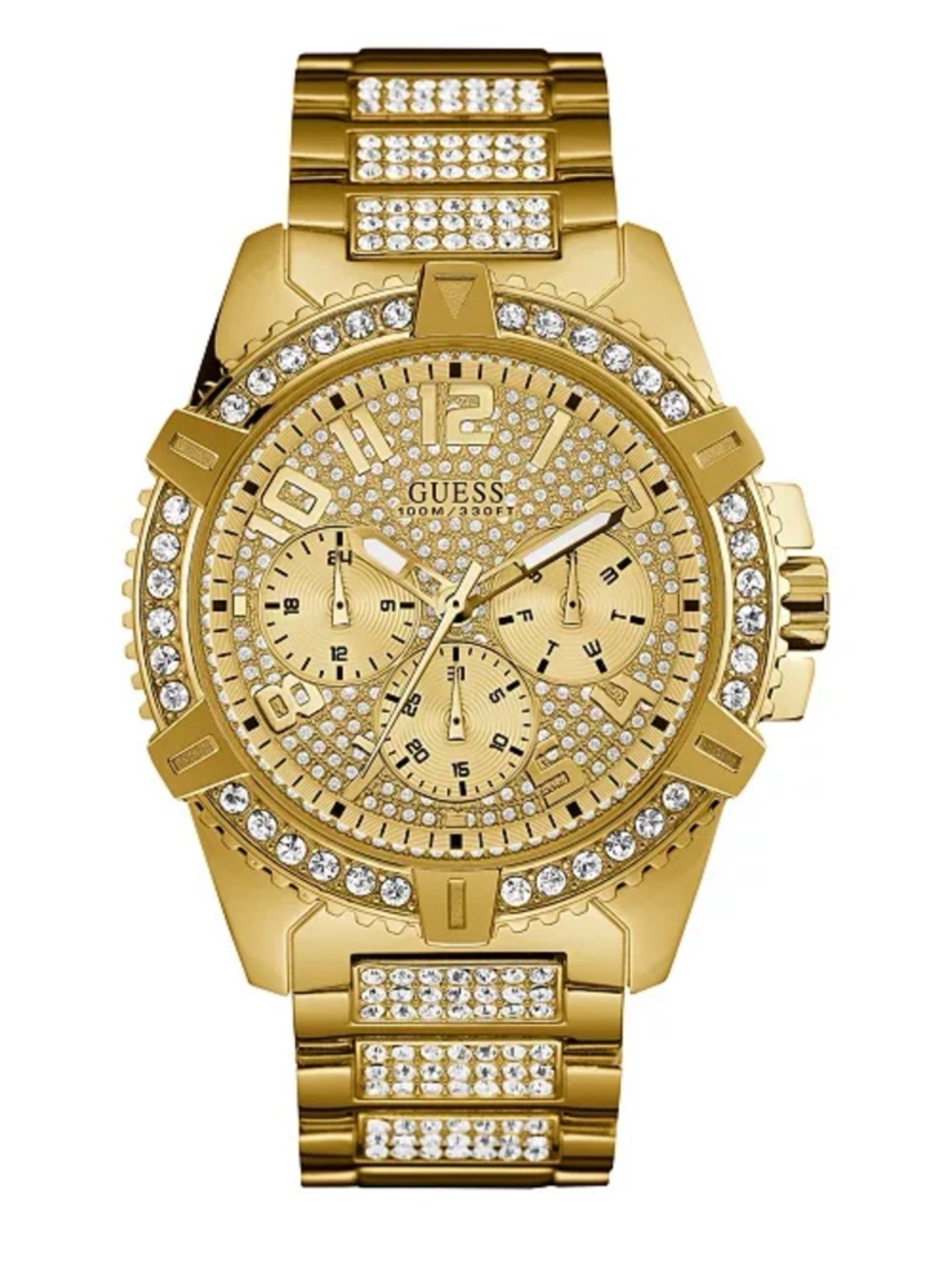 NWOT Guess Men’s Crystal Stainless Steel Watch